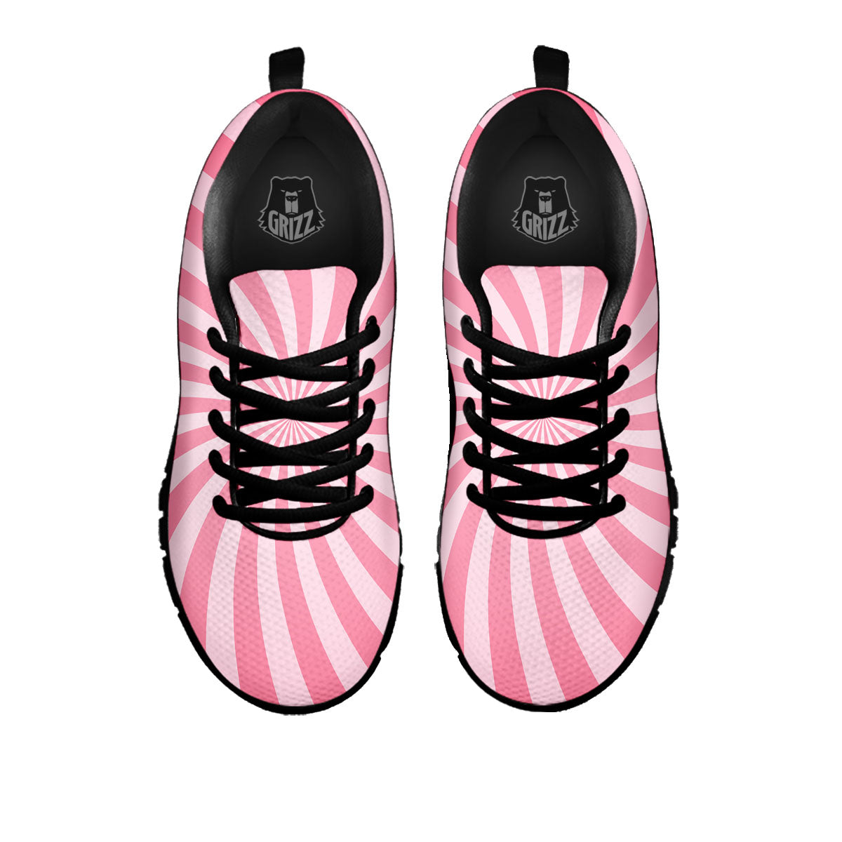 Whirlpool Spiral Pink Print Black Sneaker-grizzshop