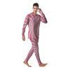 Whirlpool Spiral Pink Print Men's Pajamas-grizzshop