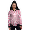 Whirlpool Spiral Pink Print Women's Bomber Jacket-grizzshop