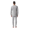 White Abstract 3D Geometric Print Pattern Men's Pajamas-grizzshop