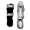 White Abstract 3D Geometric Print Pattern Muay Thai Shin Guards-grizzshop