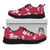 White Alstroemeria Red Print Pattern Black Sneaker-grizzshop