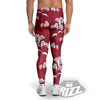 White Alstroemeria Red Print Pattern Men's Leggings-grizzshop