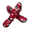 White Alstroemeria Red Print Pattern Muay Thai Shin Guards-grizzshop