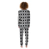 White And Black Argyle Print Pattern Women's Pajamas-grizzshop