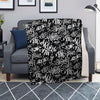 White And Black Graffiti Doodle Text Print Blanket-grizzshop