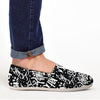 White And Black Graffiti Doodle Text Print Canvas Shoes-grizzshop