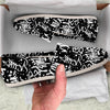 White And Black Graffiti Doodle Text Print Canvas Shoes-grizzshop