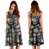 White And Black Graffiti Doodle Text Print Dress-grizzshop