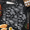 White And Black Graffiti Doodle Text Print Men's Apron-grizzshop