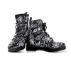 White And Black Graffiti Doodle Text Print Men's Boots-grizzshop