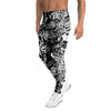 White And Black Graffiti Doodle Text Print Men's Leggings-grizzshop