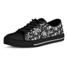 White And Black Graffiti Doodle Text Print Men's Low Top Shoes-grizzshop