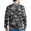 White And Black Graffiti Doodle Text Print Men's Sweatshirt-grizzshop