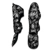 White And Black Graffiti Doodle Text Print Muay Thai Shin Guard-grizzshop