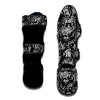 White And Black Graffiti Doodle Text Print Muay Thai Shin Guard-grizzshop