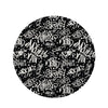White And Black Graffiti Doodle Text Print Round Rug-grizzshop