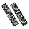 White And Black Graffiti Doodle Text Print Seat Belt Cover-grizzshop