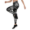 White And Black Graffiti Doodle Text Print Women's Leggings-grizzshop