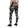 White And Black Graffiti Doodle Text Print Women's Leggings-grizzshop