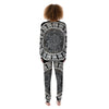 White And Black Maya Calendar Print Women's Pajamas-grizzshop