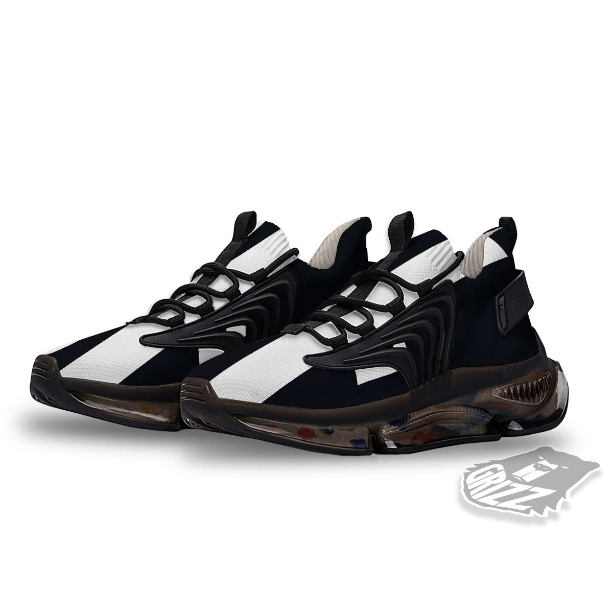 White And Black Pisces Sign Print Black Gym Shoes-grizzshop