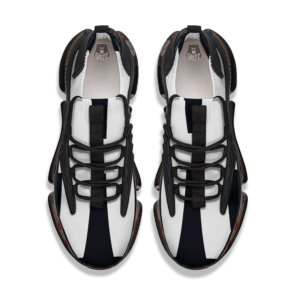 White And Black Pisces Sign Print Black Gym Shoes-grizzshop