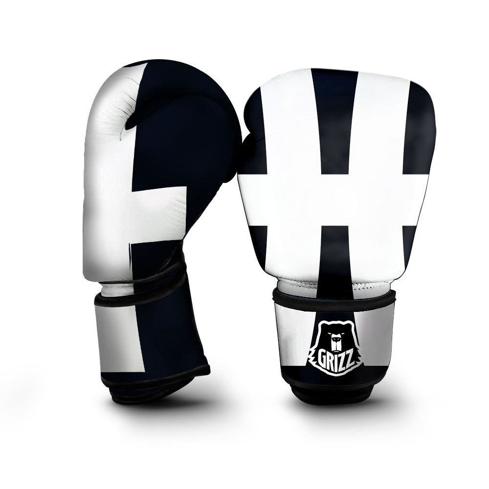 White And Black Pisces Sign Print Boxing Gloves-grizzshop