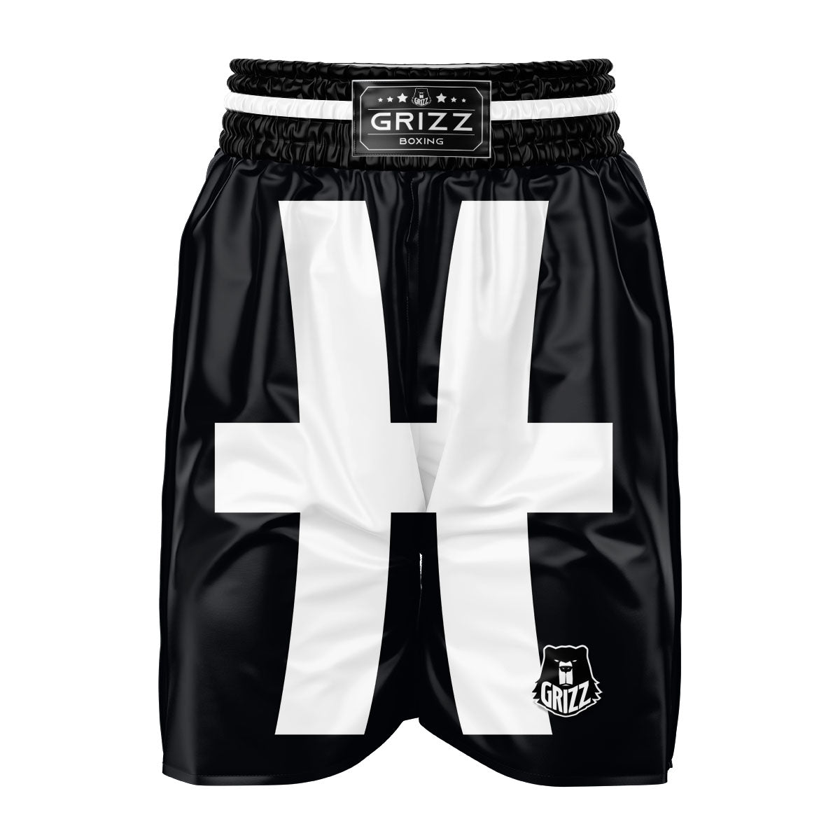White And Black Pisces Sign Print Boxing Shorts-grizzshop