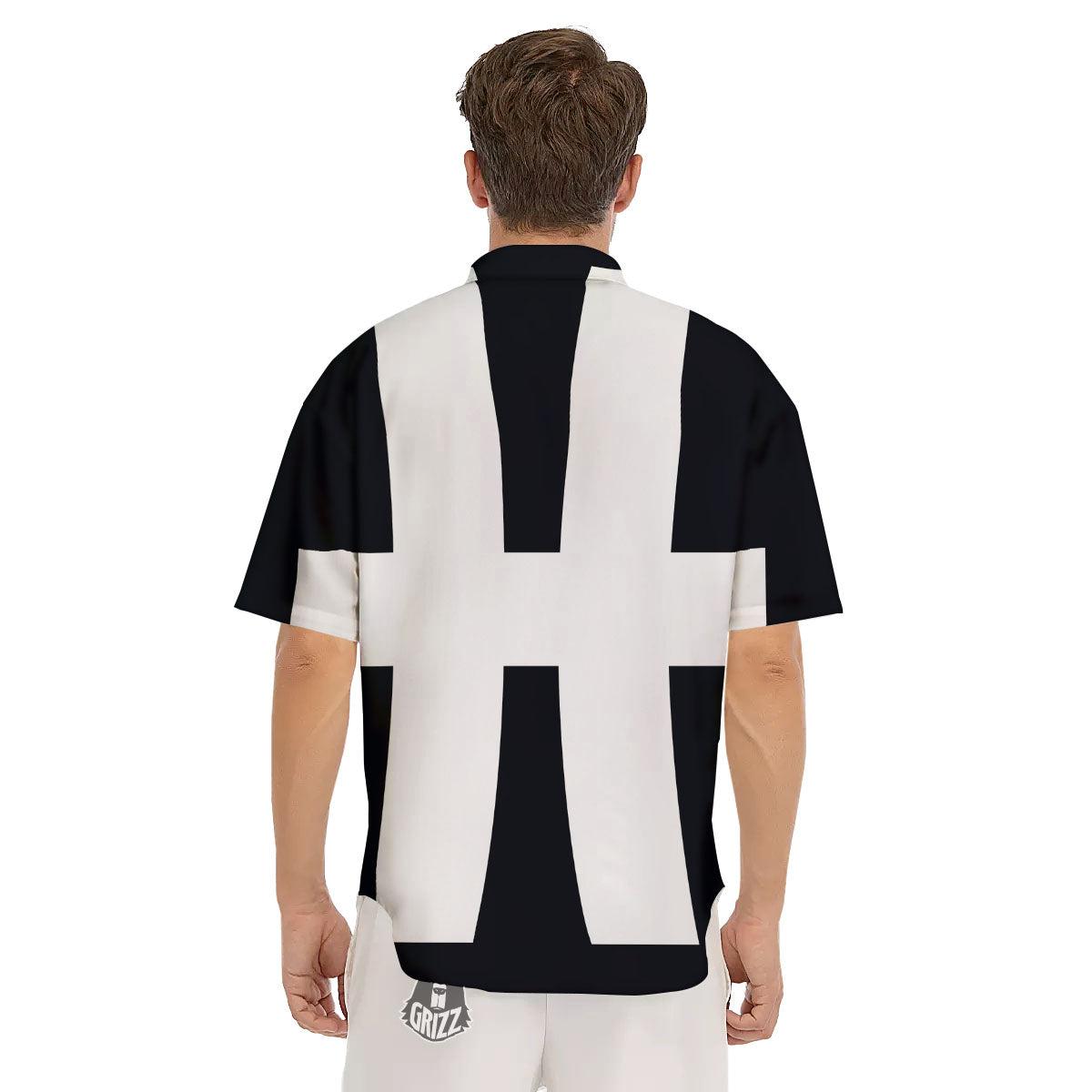 White And Black Pisces Sign Print Men's Short Sleeve Shirts-grizzshop