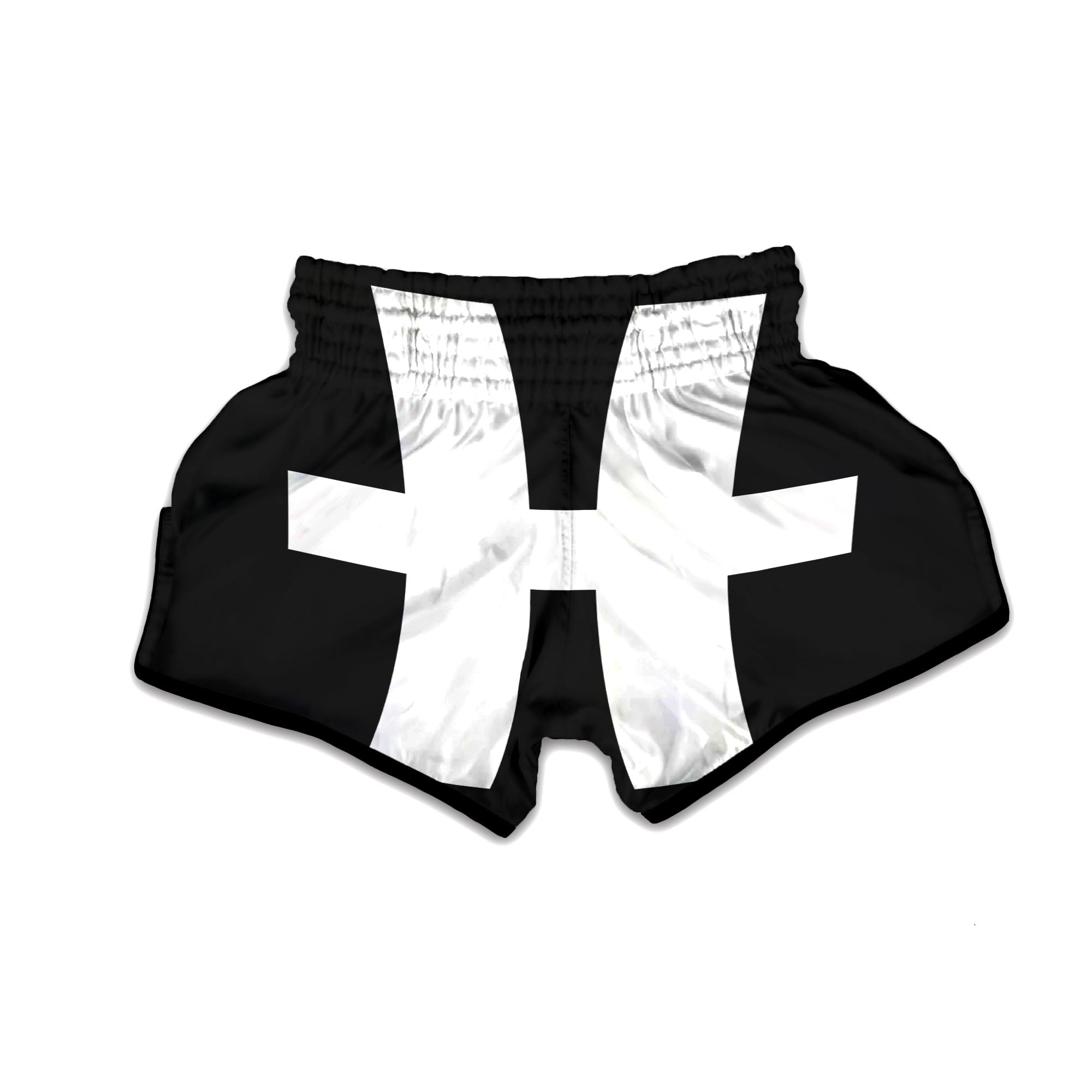 White And Black Pisces Sign Print Muay Thai Boxing Shorts-grizzshop
