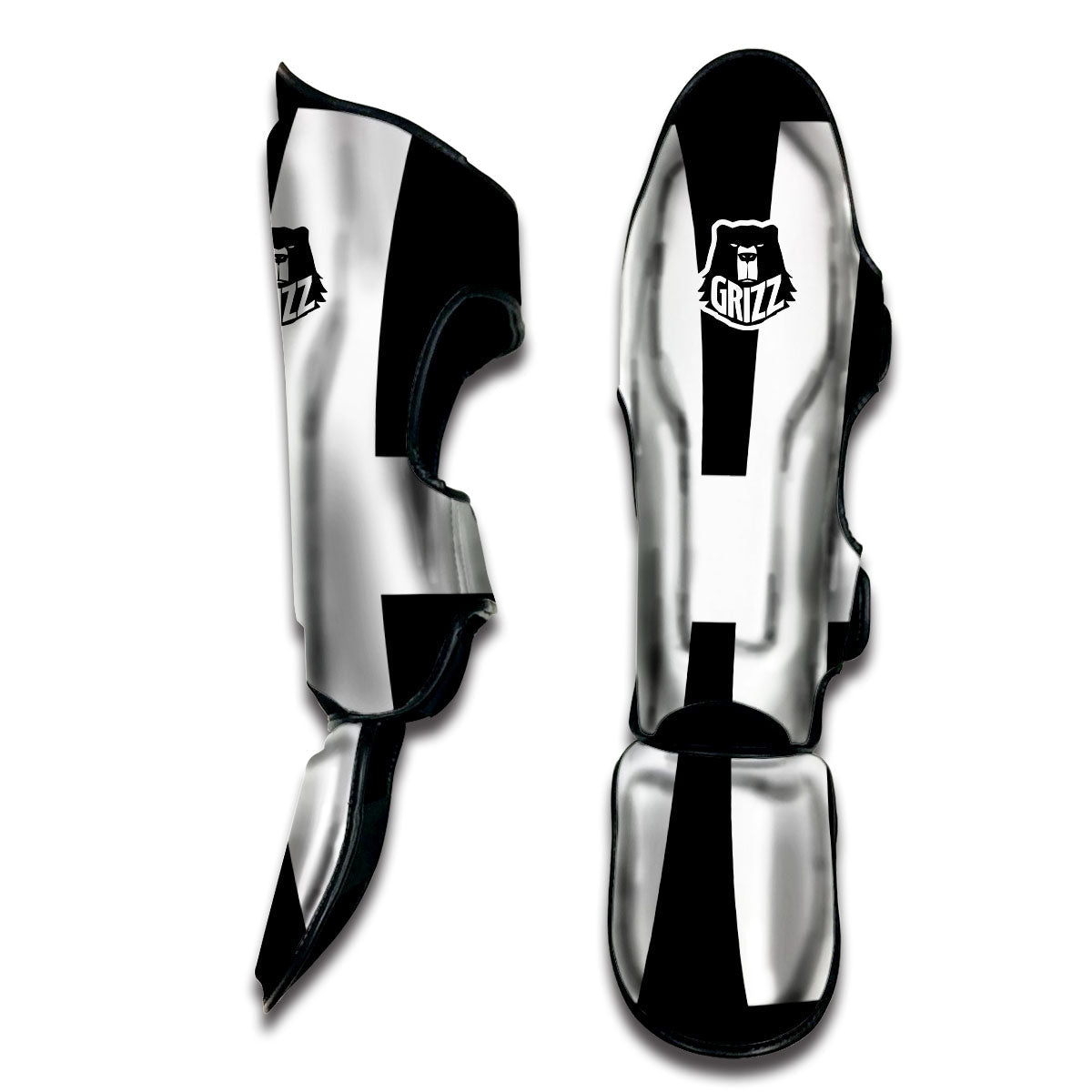White And Black Pisces Sign Print Muay Thai Shin Guards-grizzshop