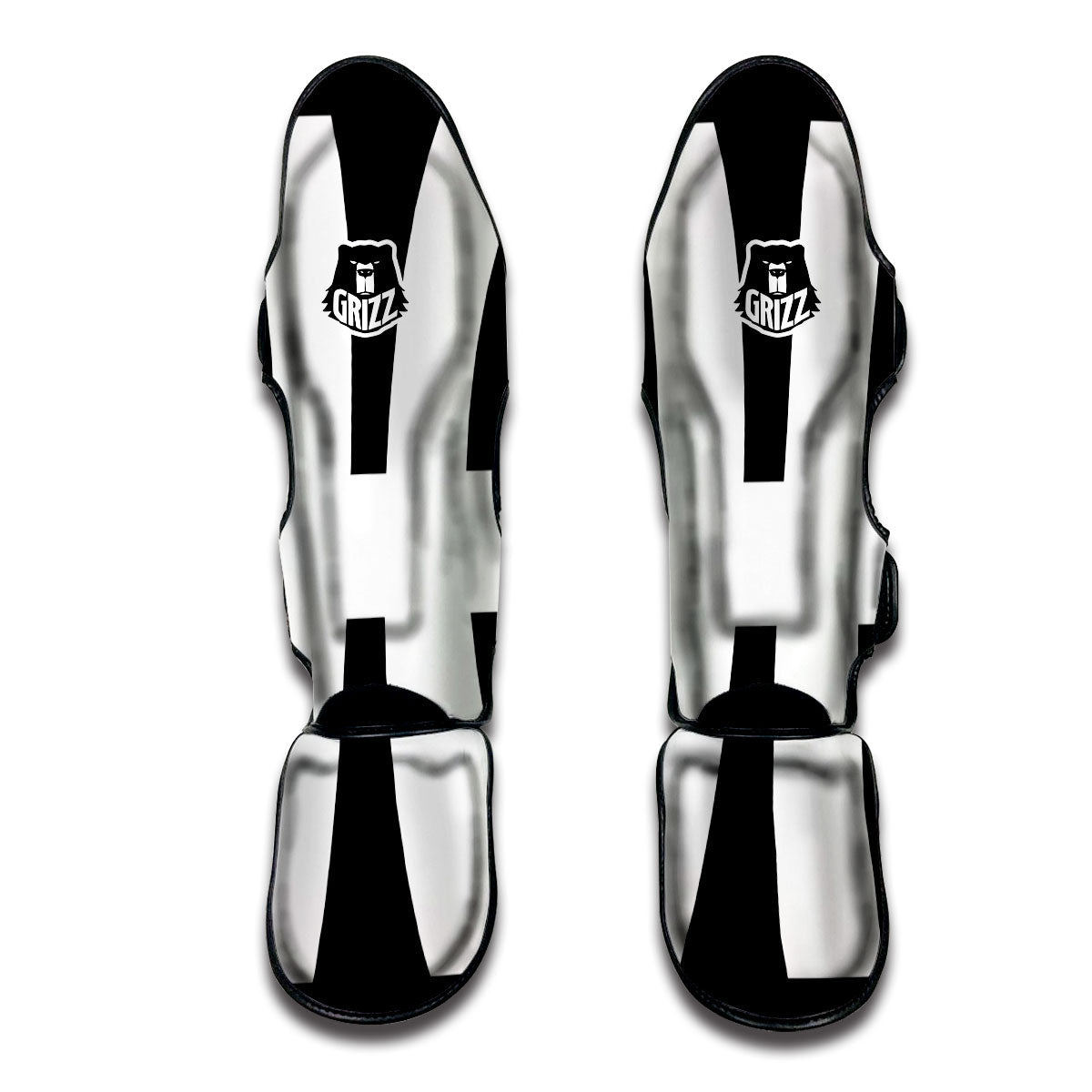 White And Black Pisces Sign Print Muay Thai Shin Guards-grizzshop