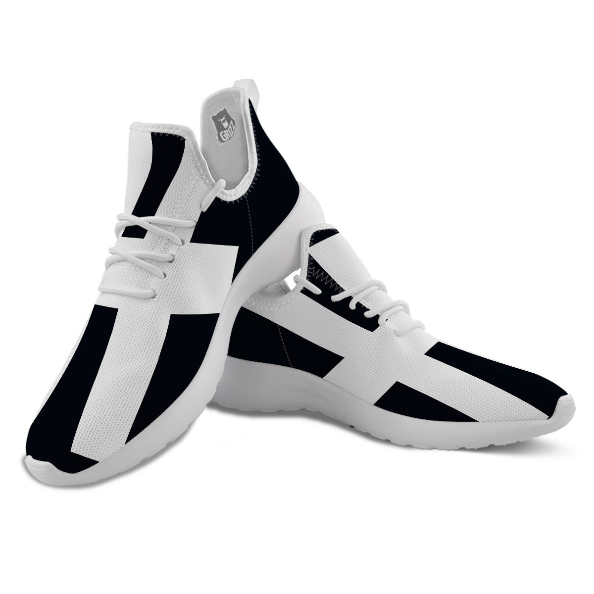 White And Black Pisces Sign Print White Athletic Shoes-grizzshop