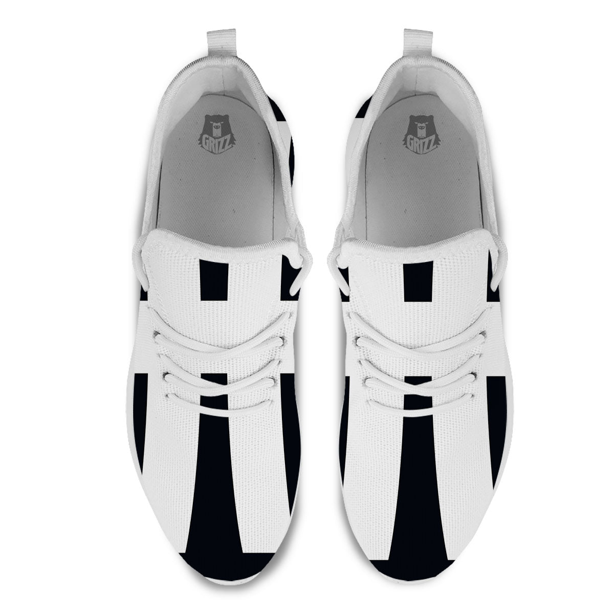 White And Black Pisces Sign Print White Athletic Shoes-grizzshop