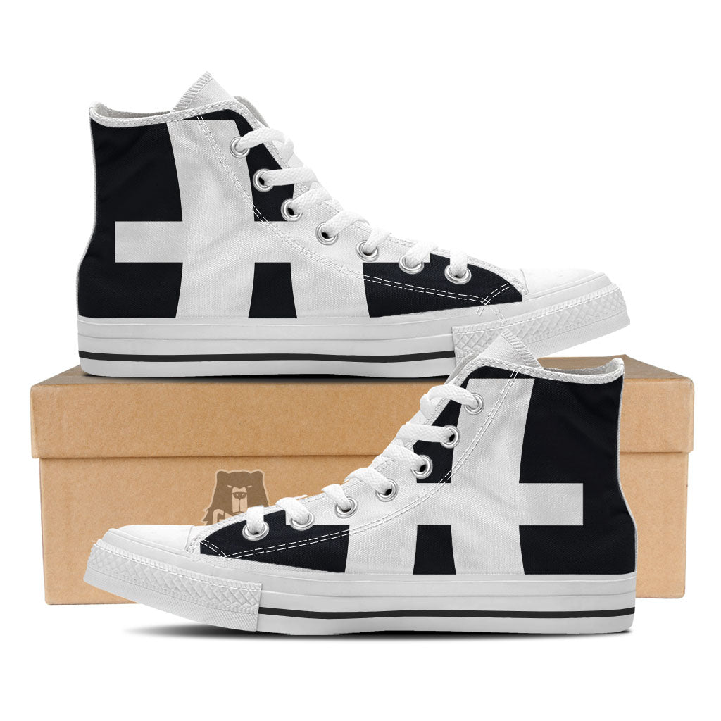 White And Black Pisces Sign Print White High Top Shoes-grizzshop