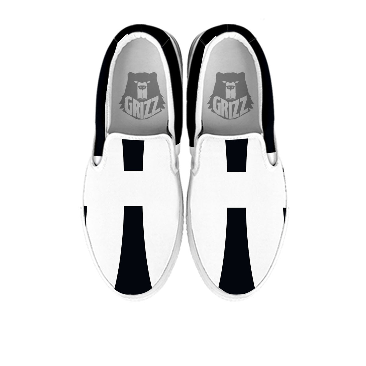 White And Black Pisces Sign Print White Slip On Shoes-grizzshop