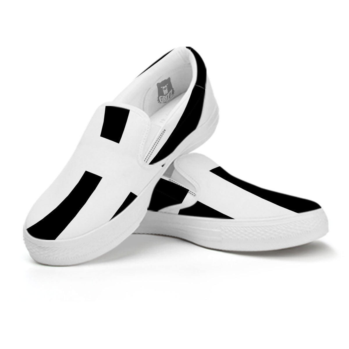 White And Black Pisces Sign Print White Slip On Shoes-grizzshop