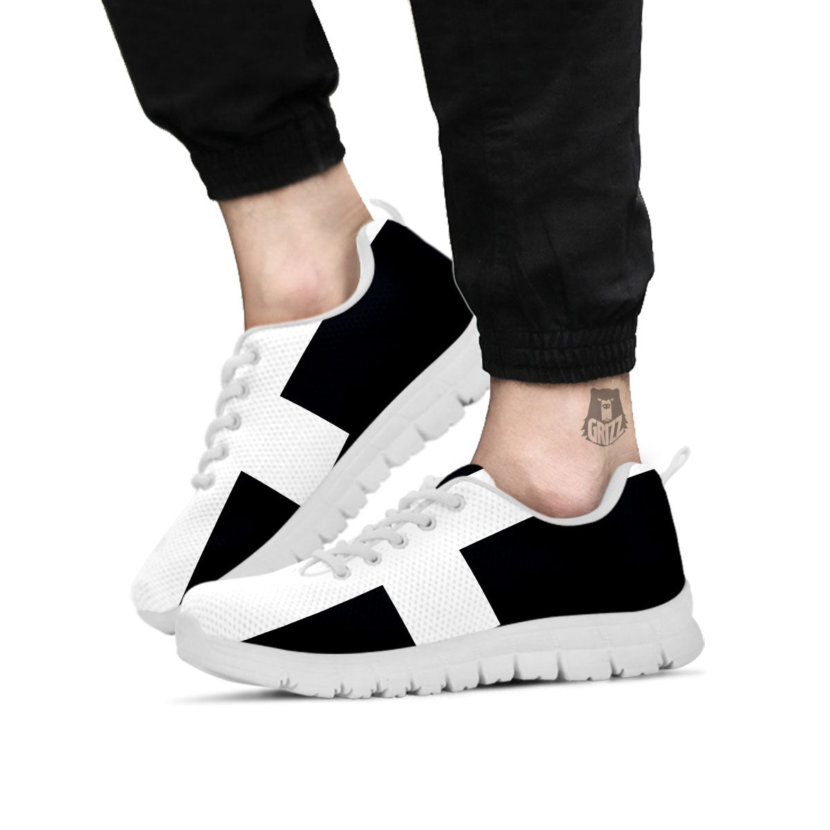 White And Black Pisces Sign Print White Sneaker-grizzshop
