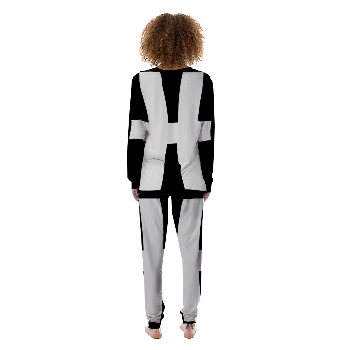 White And Black Pisces Sign Print Women's Pajamas-grizzshop