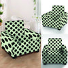 White And Black Polka Dot Print Armchair Cover-grizzshop