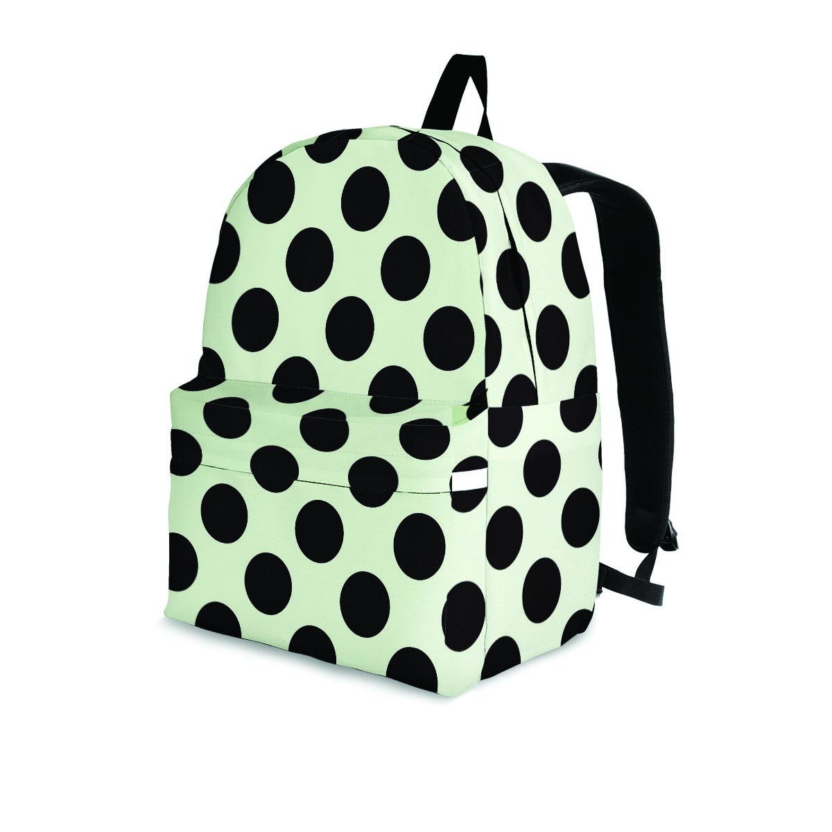White And Black Polka Dot Print Backpack-grizzshop