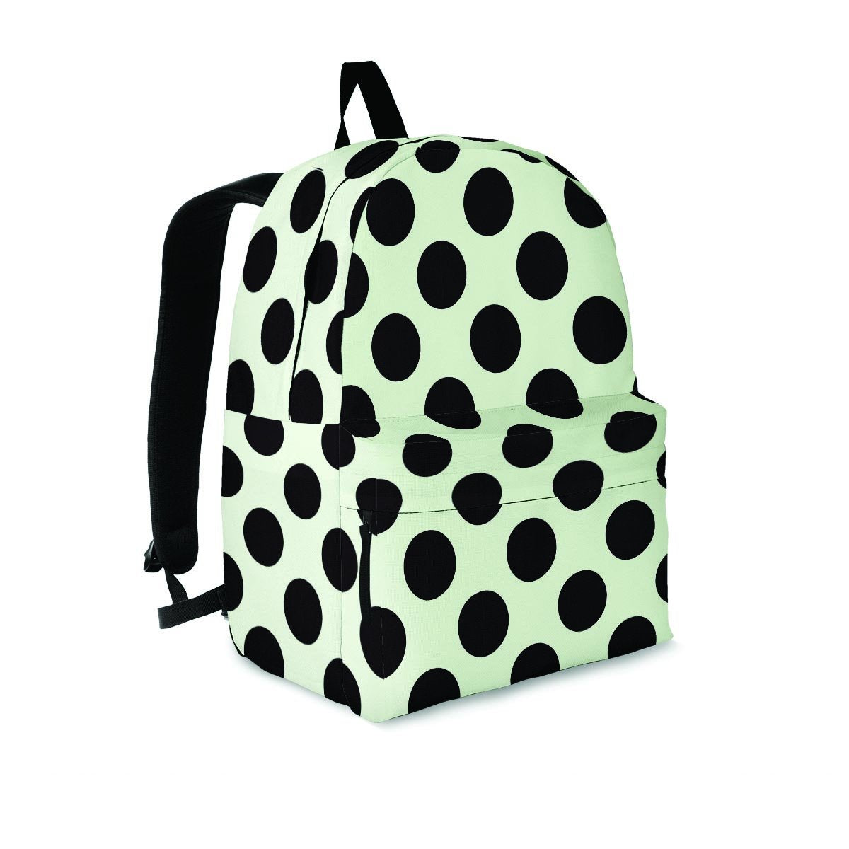 White And Black Polka Dot Print Backpack-grizzshop