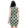 White And Black Polka Dot Print Bodycon Dress-grizzshop