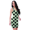 White And Black Polka Dot Print Bodycon Dress-grizzshop