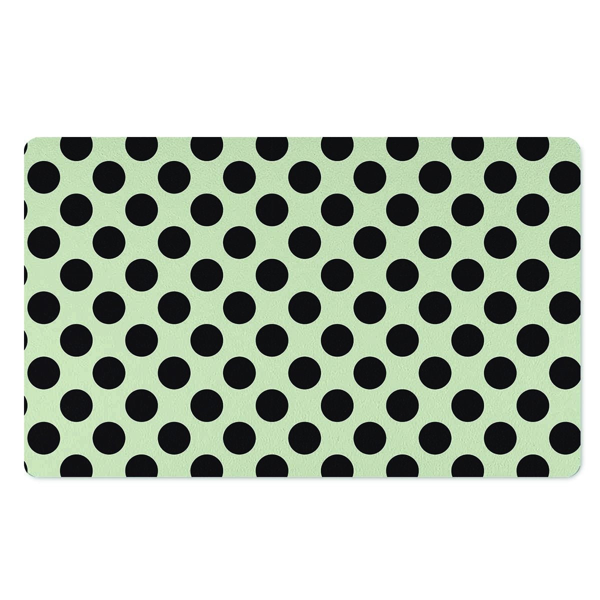 White And Black Polka Dot Print Door Mat-grizzshop