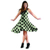 White And Black Polka Dot Print Dress-grizzshop