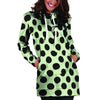 White And Black Polka Dot Print Hoodie Dress-grizzshop