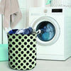 White And Black Polka Dot Print Laundry Basket-grizzshop