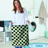 White And Black Polka Dot Print Laundry Basket-grizzshop